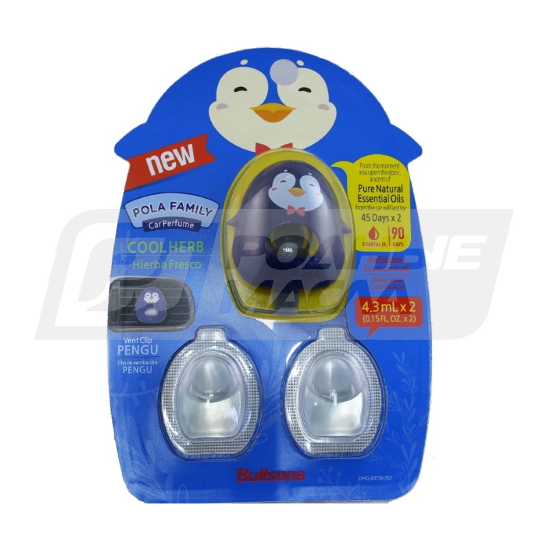 BULLSONE Pola Family Vent Clip Pengu Cool Herb, набор 2шт по 4.3мл AIRCARE30025901